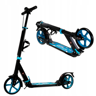 MODRÁ veľká skladacia kolobežka s brzdou SUNLIGHT NEON do 100 kg